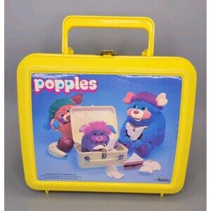 Vintage 1986 Popples Aladdin Plastic Lunchbox Yellow No Thermos EUC 80s Cartoon